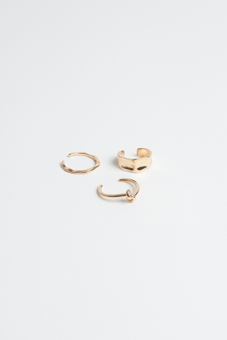 Ring Gold Thick Band & Knot 3-Piece